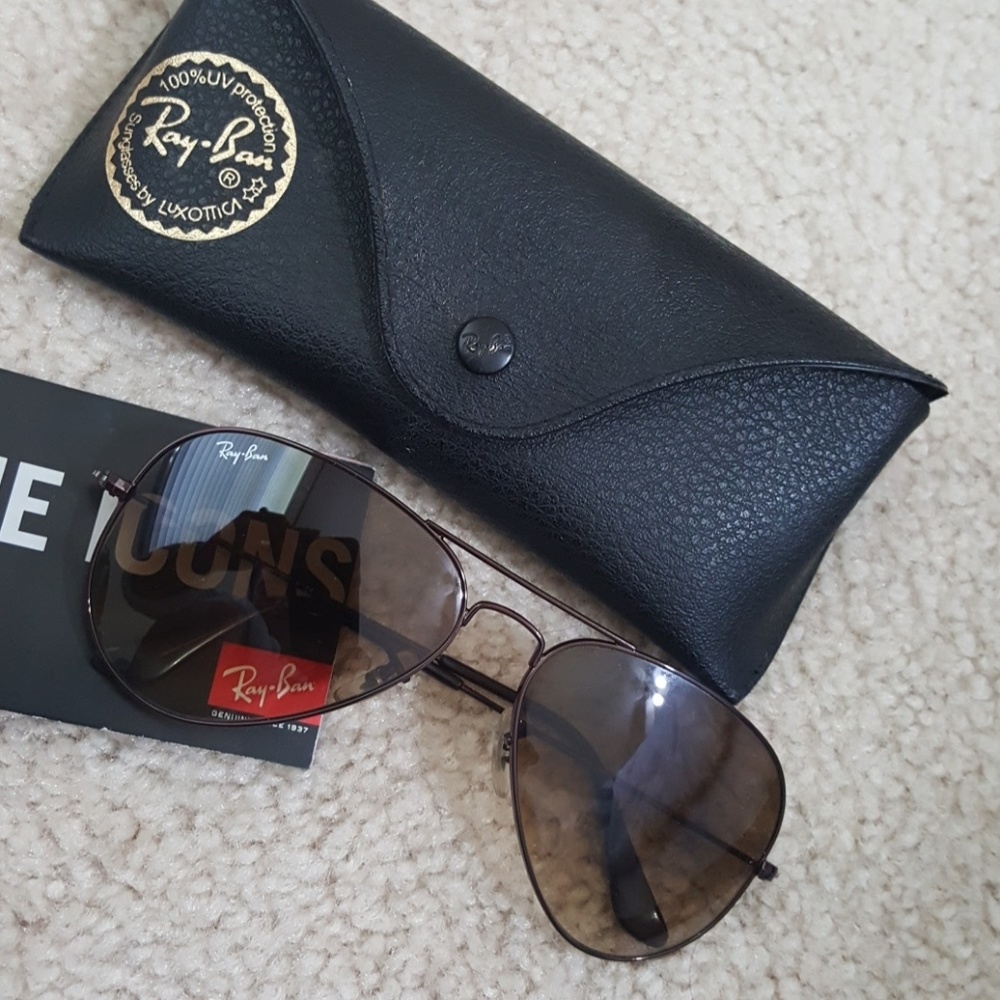 Brown aviator raybans